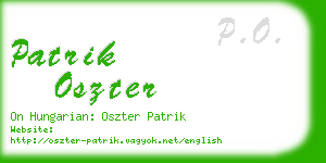 patrik oszter business card